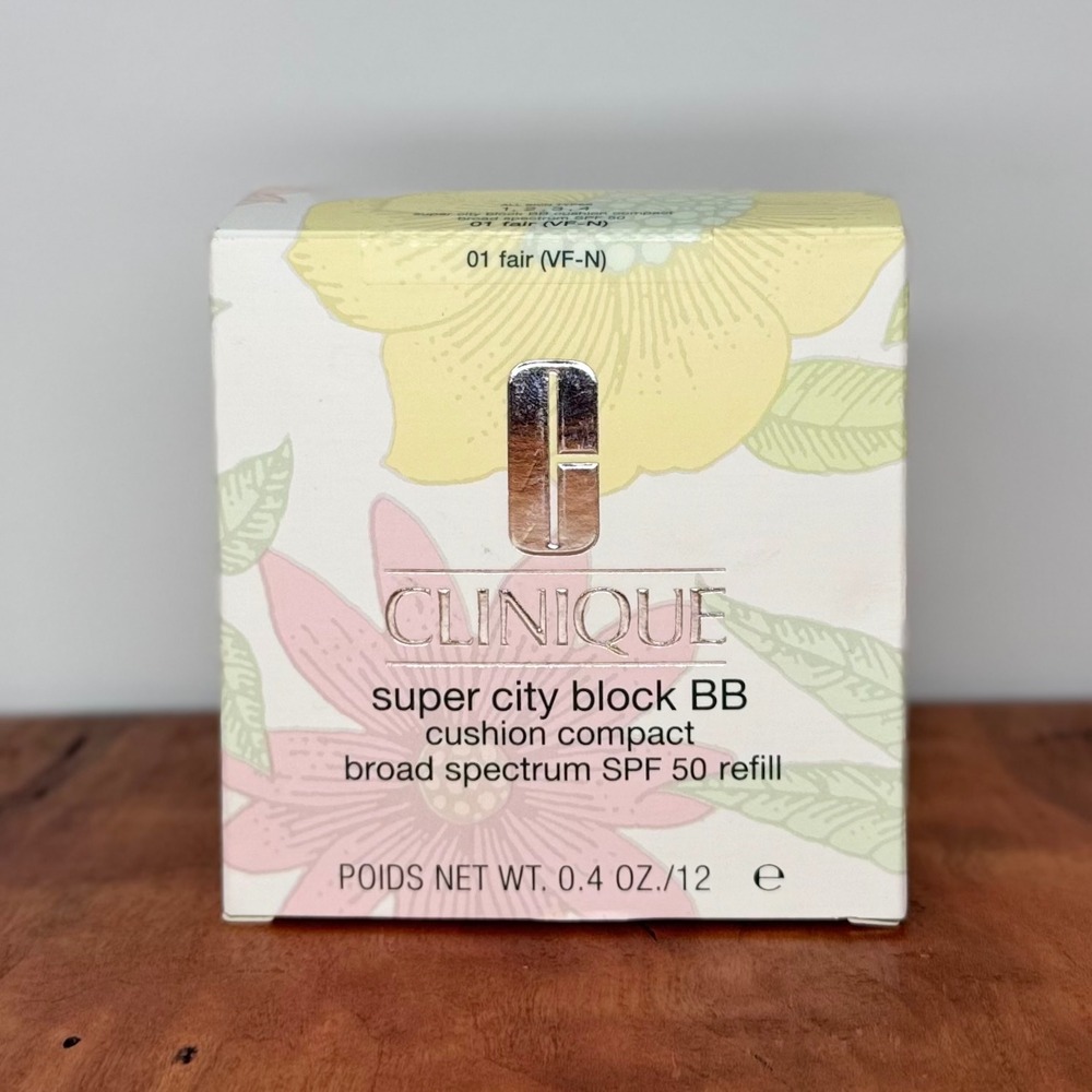 New Clinique Super City Block BB Cushion Compact Refill SPF 50 01 Fair‎ VF-N